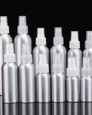 30ml  250ml Empty Aluminum Metal Spray Bottle Transparent White Fine Mist Spray Head Portable Sprayer